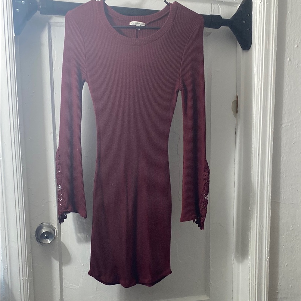 Elegant Burgundy Knit Dress